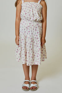 girls floral tiered skirt
