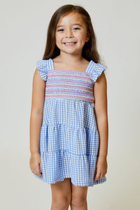 girls gingham smock dress