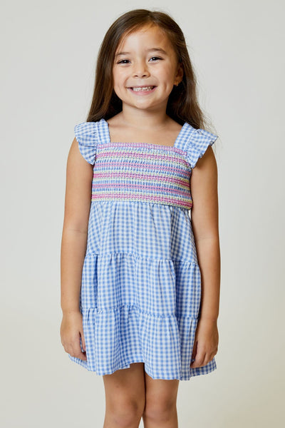girls gingham smock dress