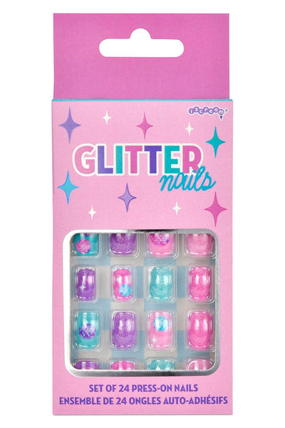 girls glitter press on nail set