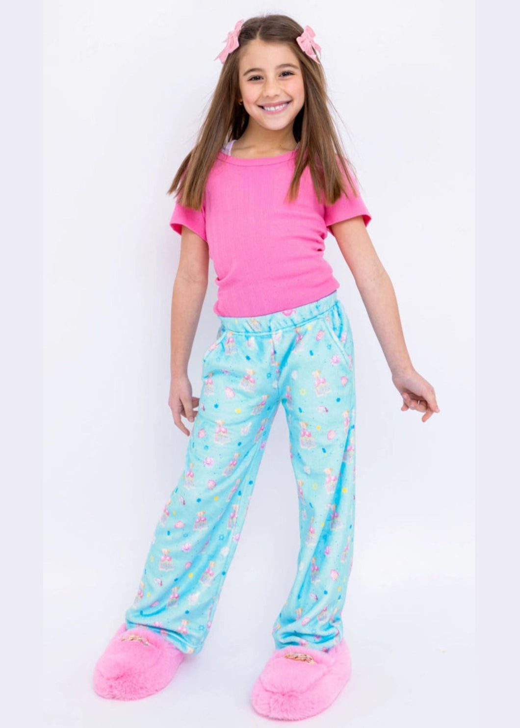 girls hanukkah pj pant blue