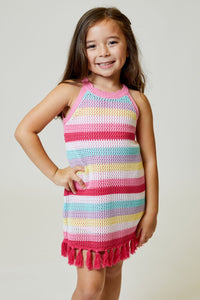 girls knit stripe tank dress