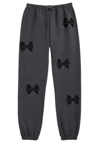 girls lacy bow sweatpant
