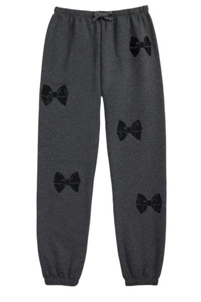 girls lacy bow sweatpant