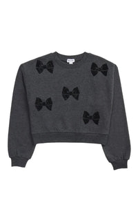 girls lacy bow sweatshirt