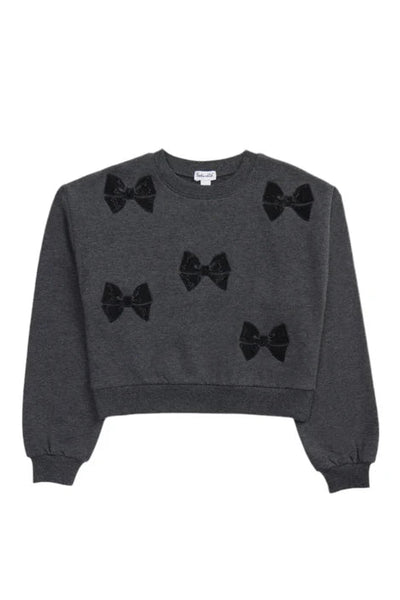 girls lacy bow sweatshirt