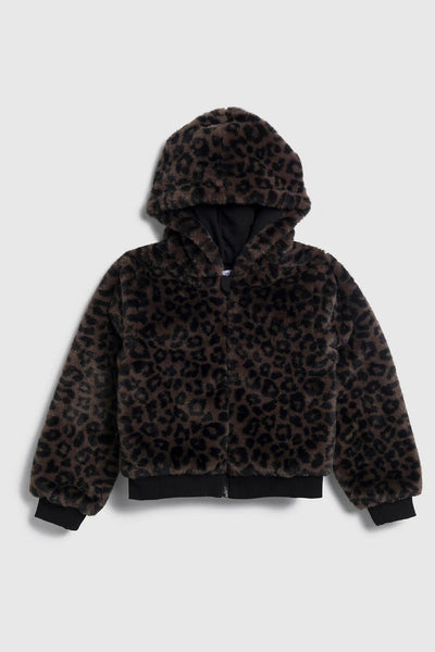 girls leo faux fur jacket