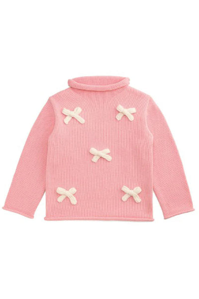 girls rollneck bow sweater
