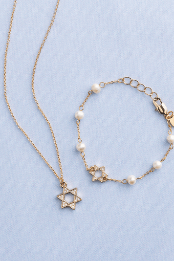 girls star of david necklace