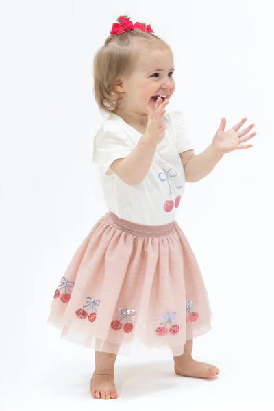 girls sweet cherries tutu