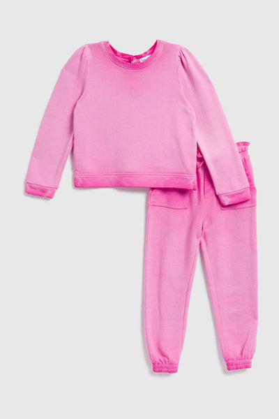 girls washed jogger set