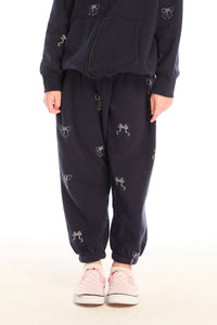 girls glitter bows jogger