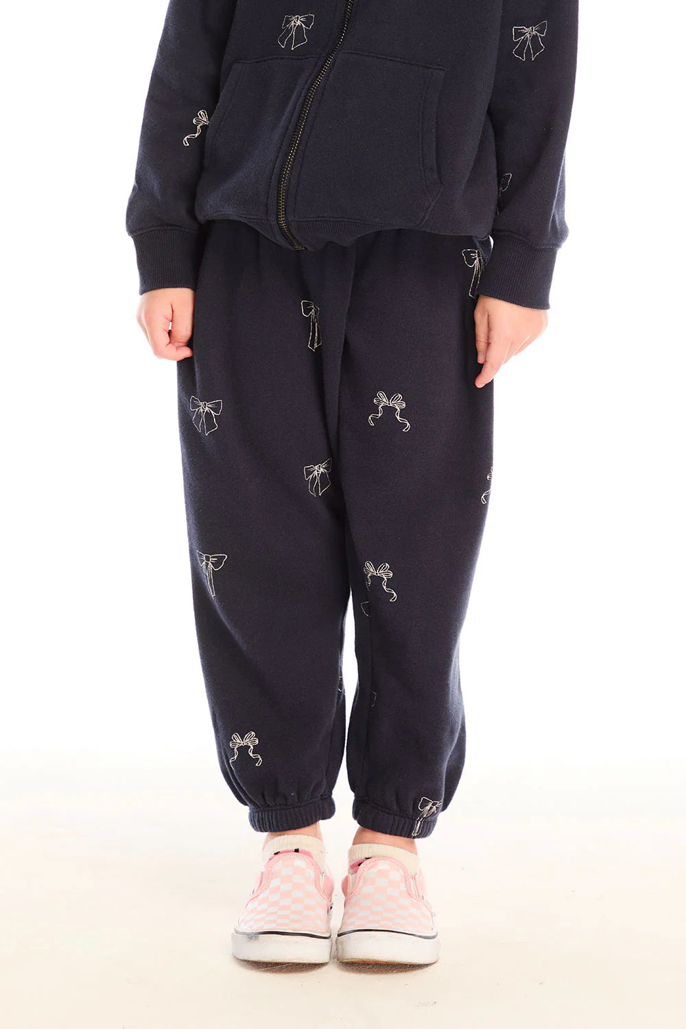 girls glitter bows jogger