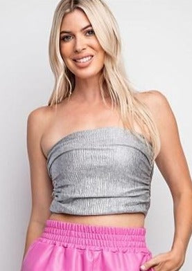 lurex strapless top