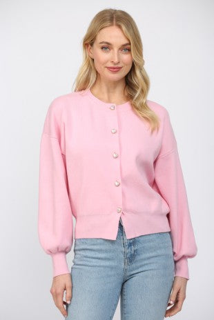 heart button cardigan