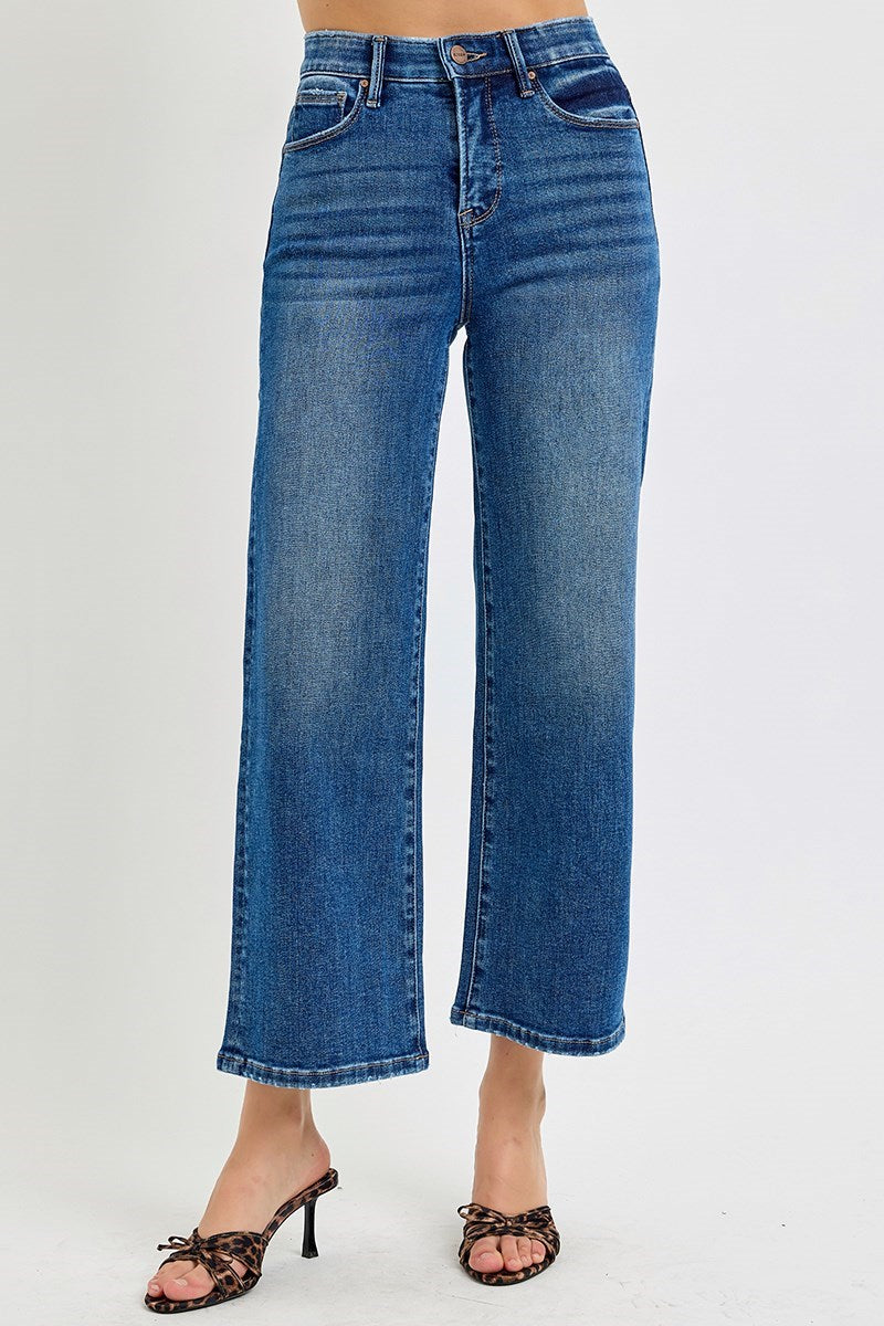 hirise crop tummy control wide jean