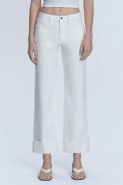 hirise cuff slim wide jean