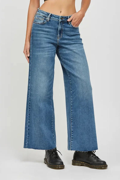 hirise wide leg cut jean