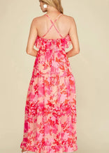 Load image into Gallery viewer, floral chiffon ruffle maxi dress
