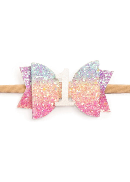 baby rainbow 1st birthday headband