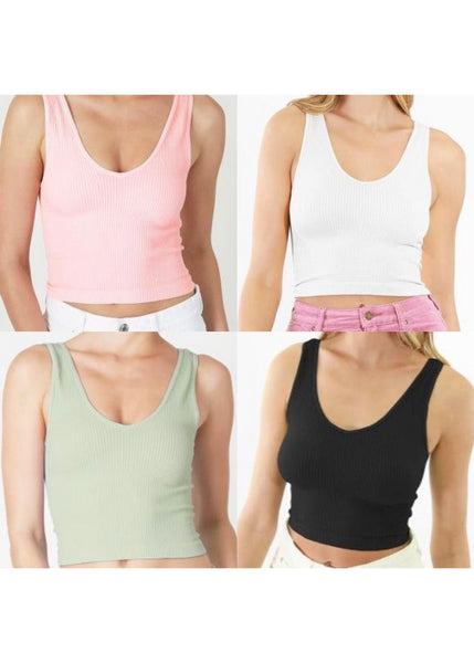 reversible rib crop top