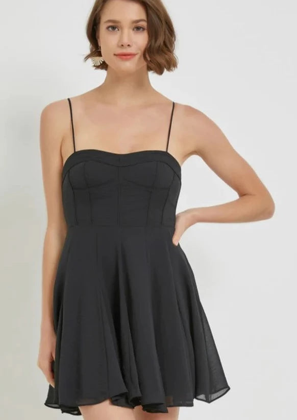 seam fit and flare bustier dress