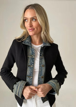 Load image into Gallery viewer, denim insert ponte jacket
