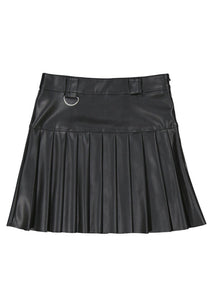 pleat faux leather skirt