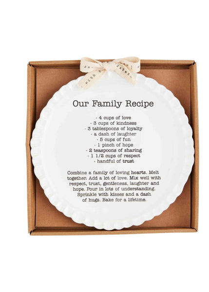 Ceramic pie plate with scallop edges.