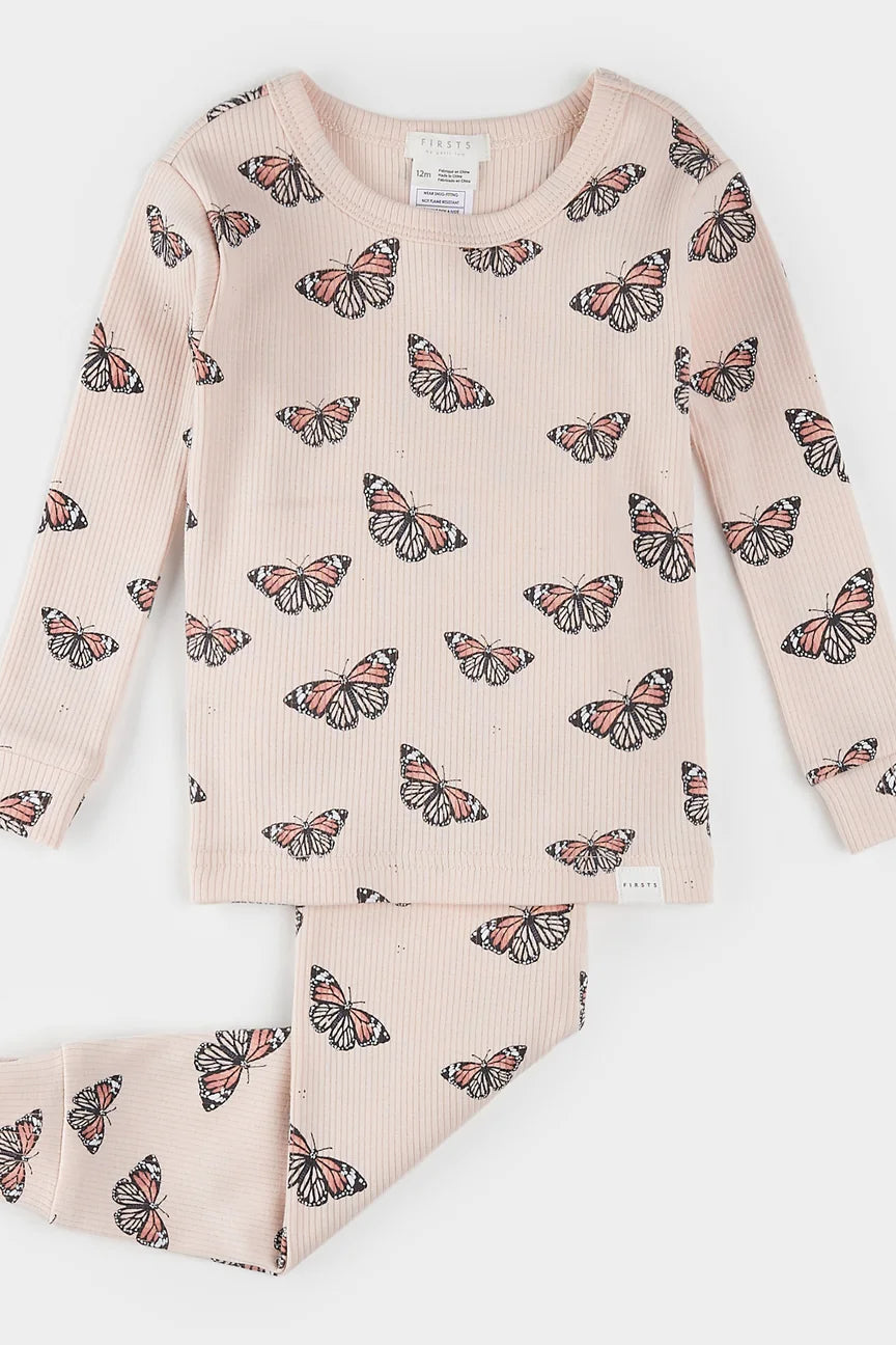 infant butterflies pj set