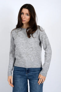 jewel bow crew sweater