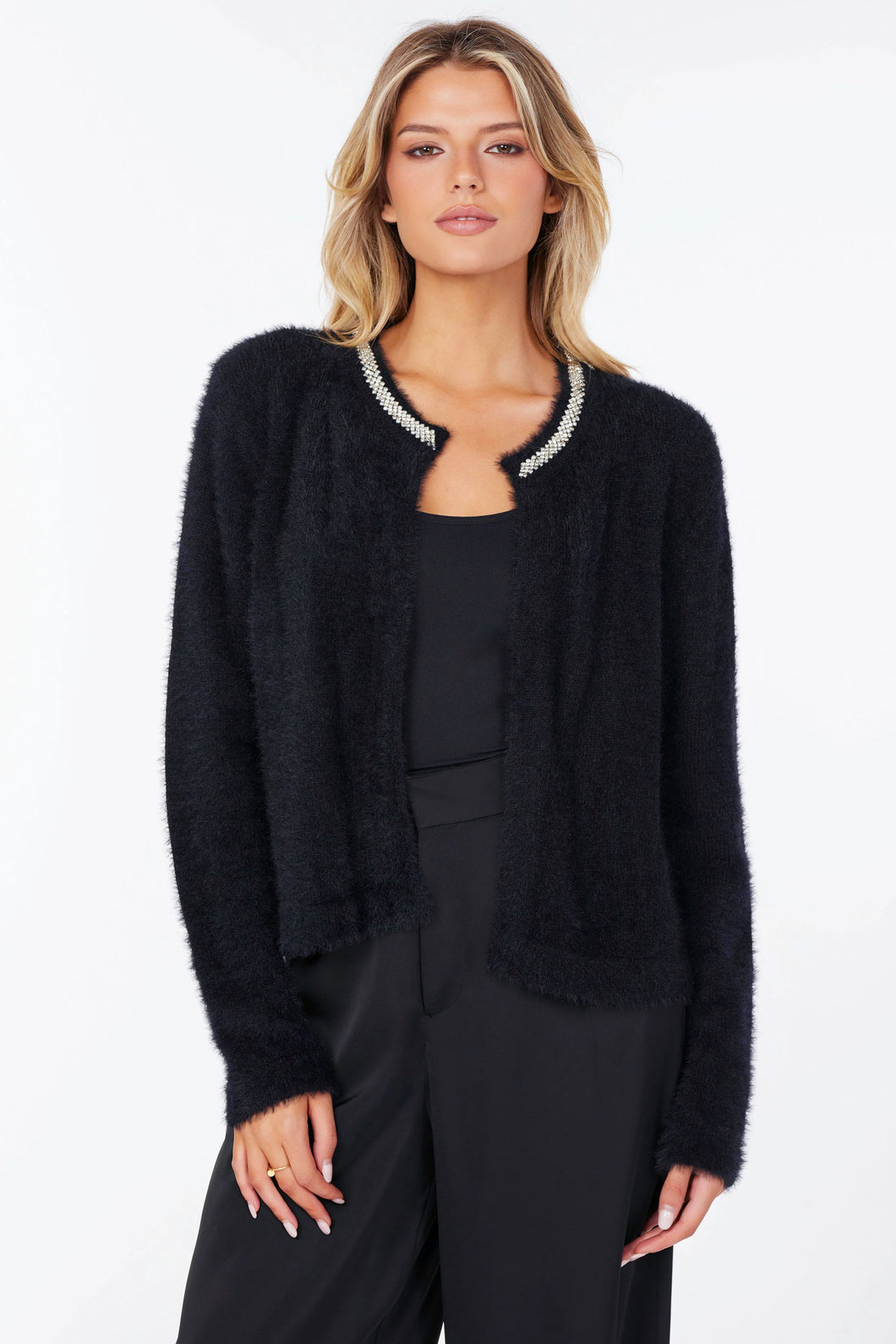 jewel collar cardigan