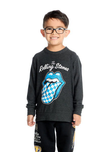 kids check tongue rolling stones top