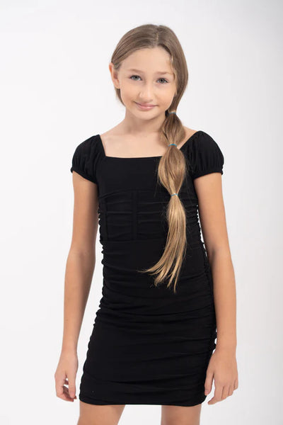 girls corset short sleeve dress