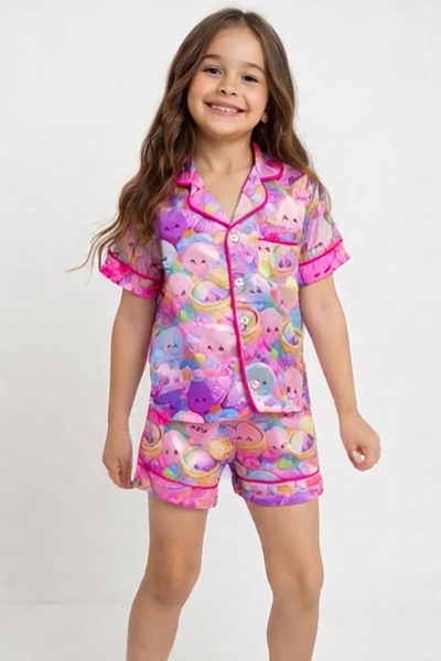 girls short loungewear set dumpling