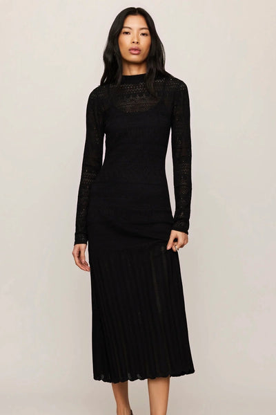 knit mockneck midi dress