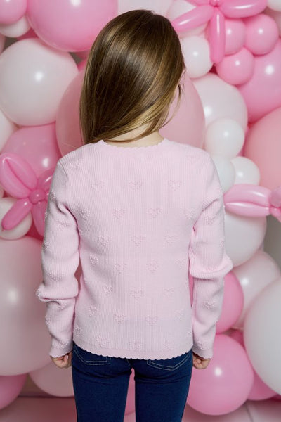 girls rib hearts sweater