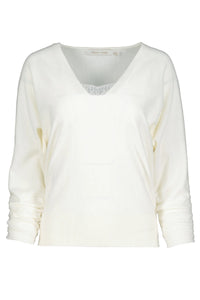 lace inset v neck sweater