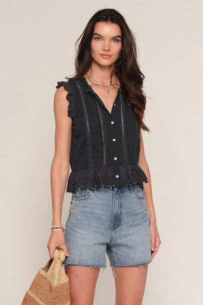 lace trim sleeveless blouse