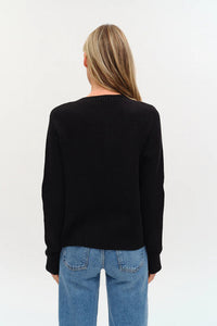 leather trim cardigan
