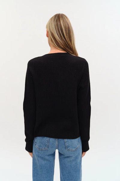 leather trim cardigan