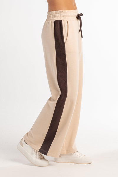 leather trim track pant