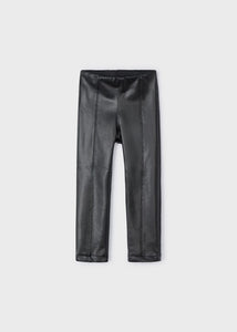 girls seamed faux leather legging