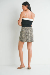 leo denim mini skirt