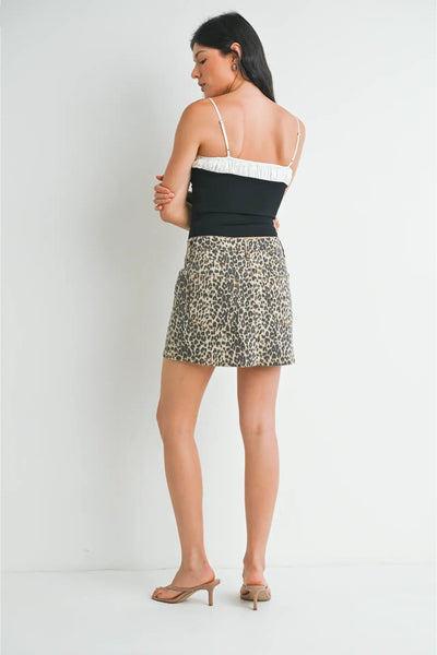 leo denim mini skirt