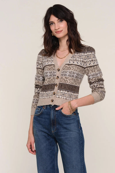 leo geo v neck cardigan