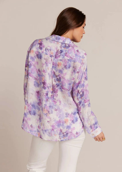 linen watercolor floral shirt