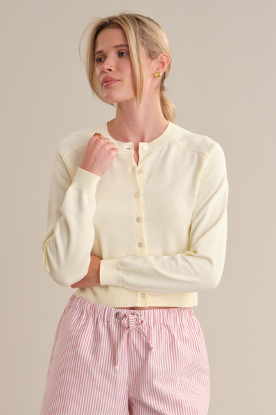 long sleeve crew cardigan