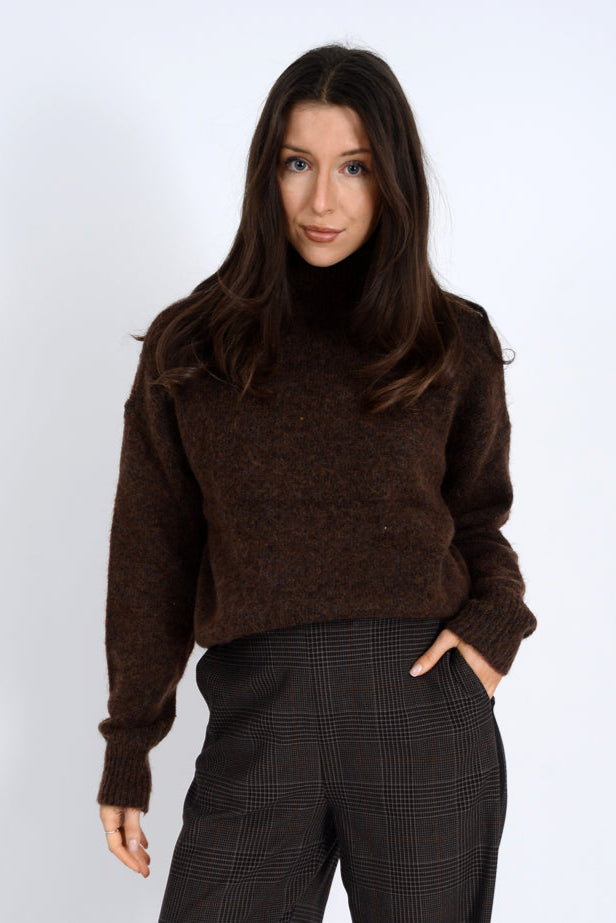 long sleeve mock neck sweater