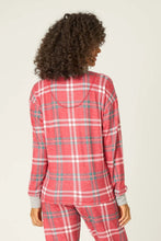 Load image into Gallery viewer, long sleeve plaid pj top
